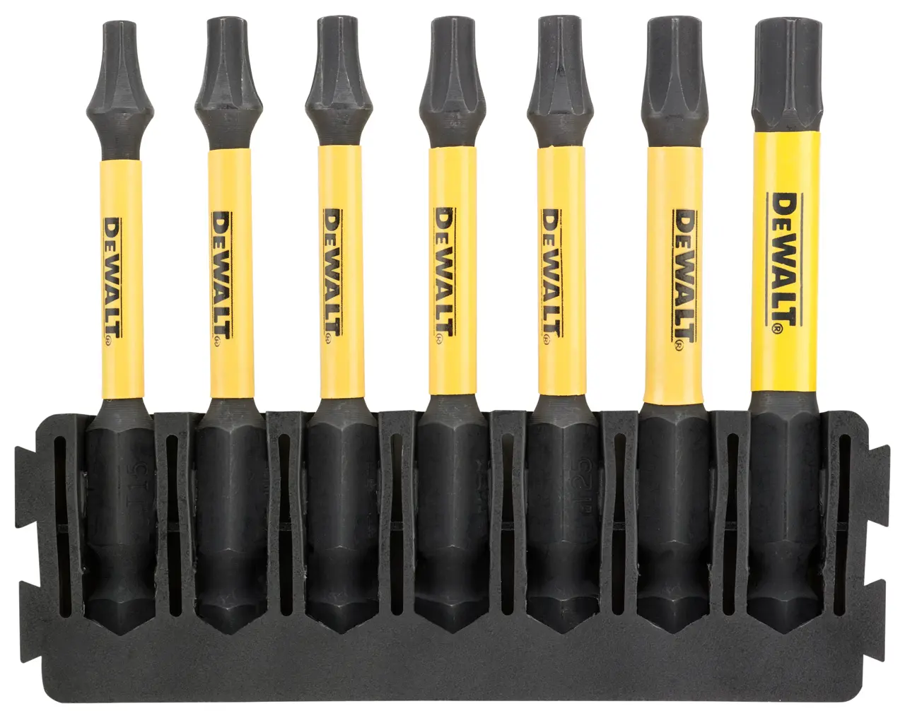 Barrette de 7 embouts de vissage Torx FlexTorq 57 mm : T15, T20 (X2), T25 (X2), T30, T40