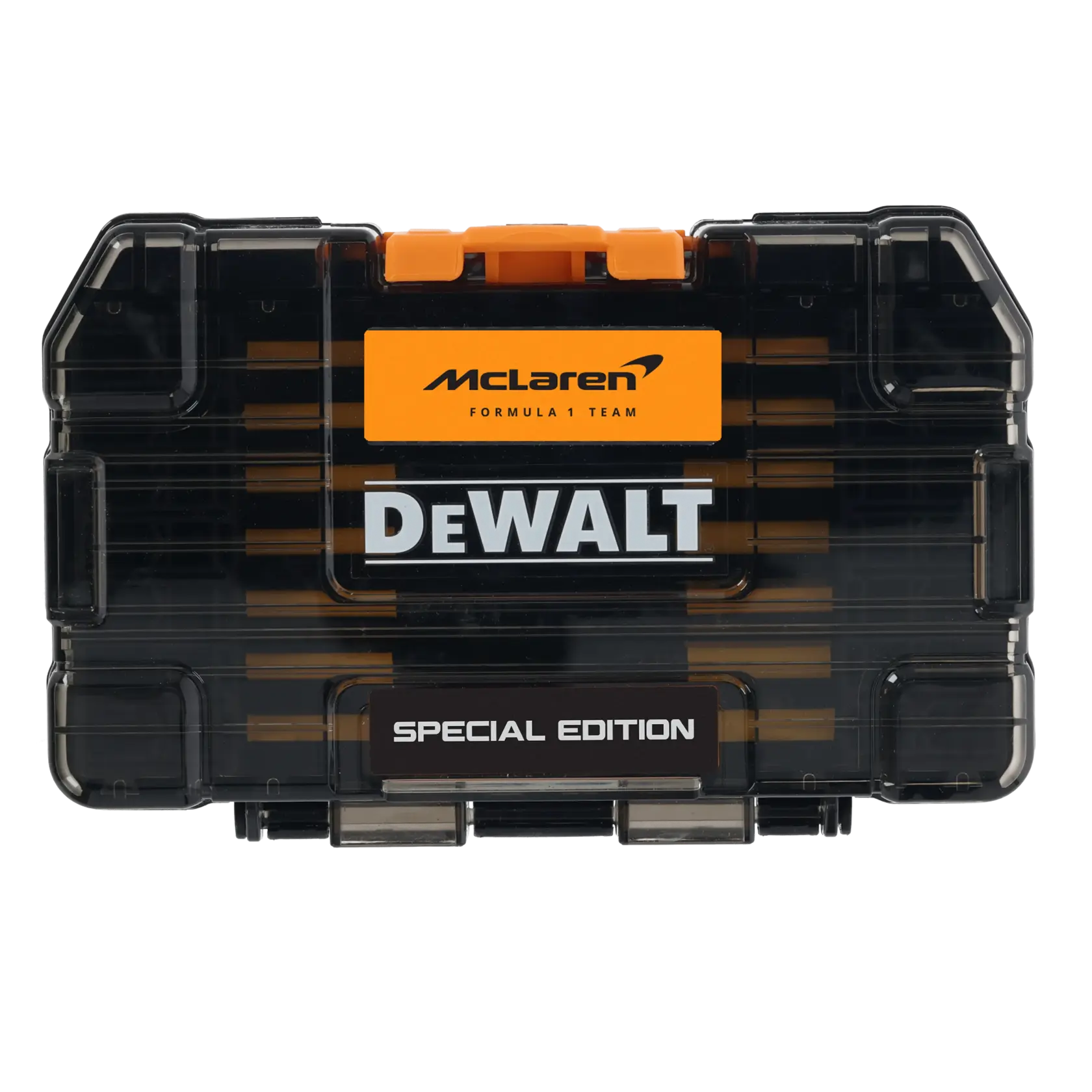 Logo DEWALT centré sur un fond blanc.