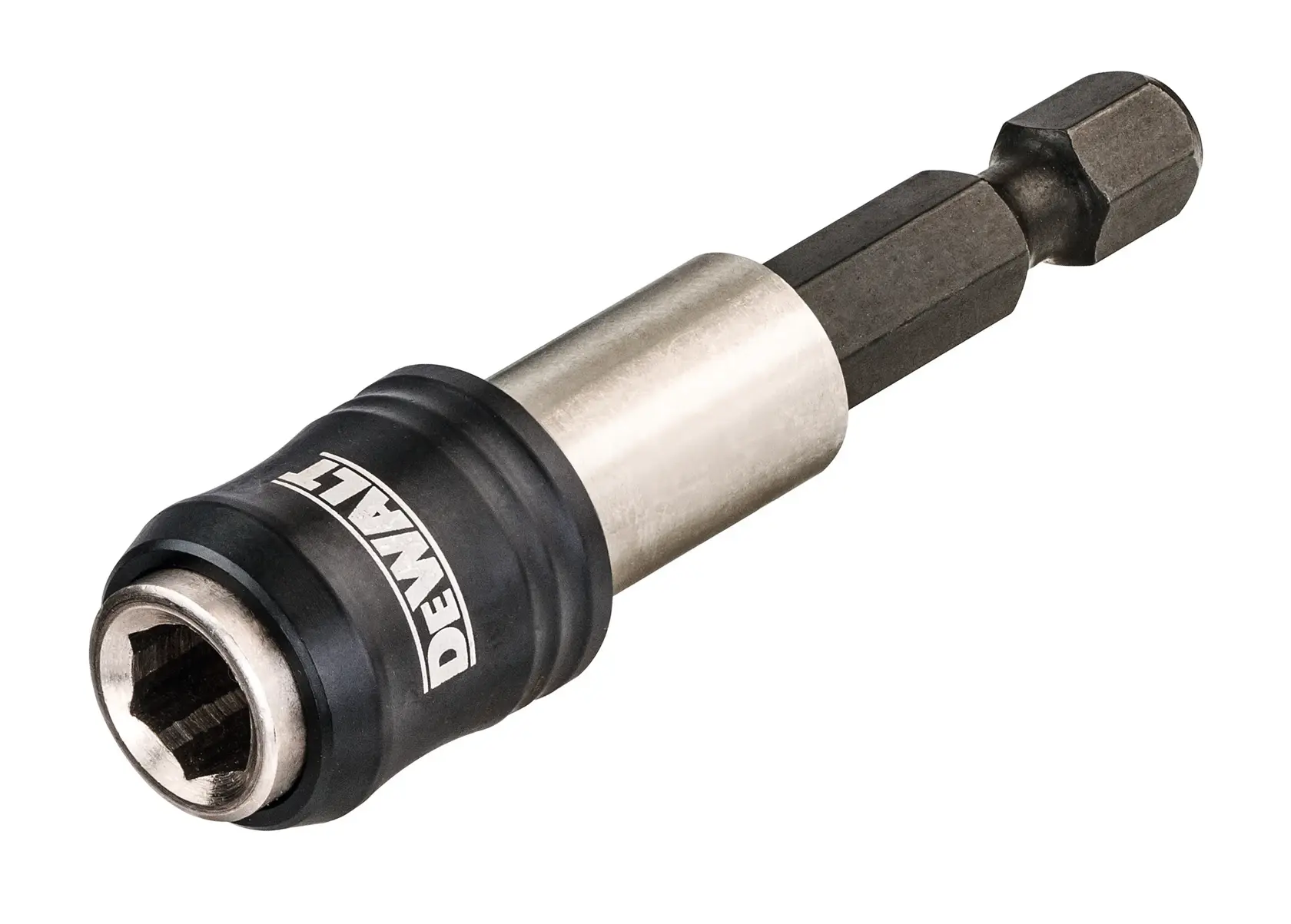 Porte-embout magnétique DEWALT DT7515 pour perceuses, présenté en gros plan sur fond blanc.