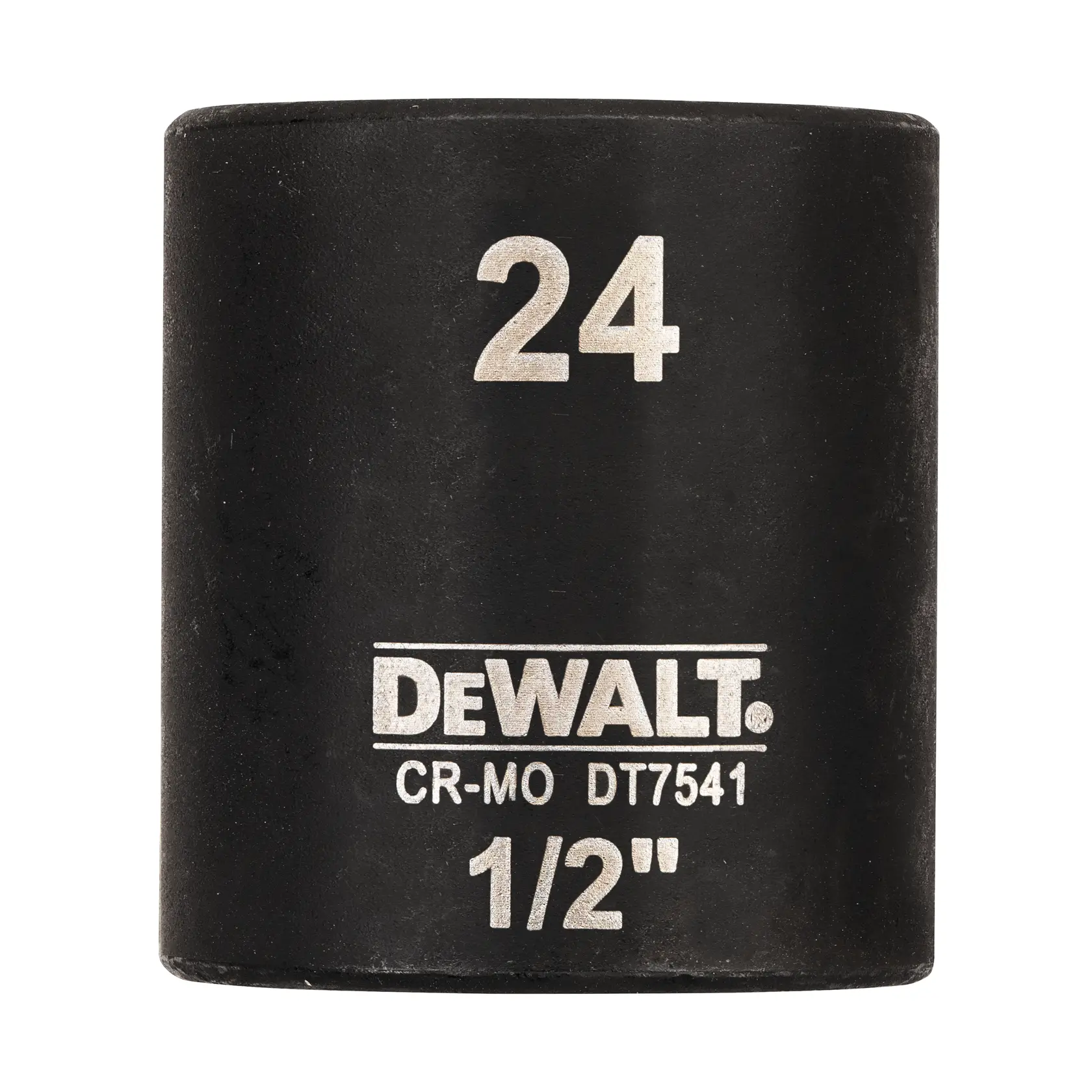 Douille DEWALT DT7541 noire de 24 mm avec entraînement 1/2 pouce, outil pour usage mécanique.