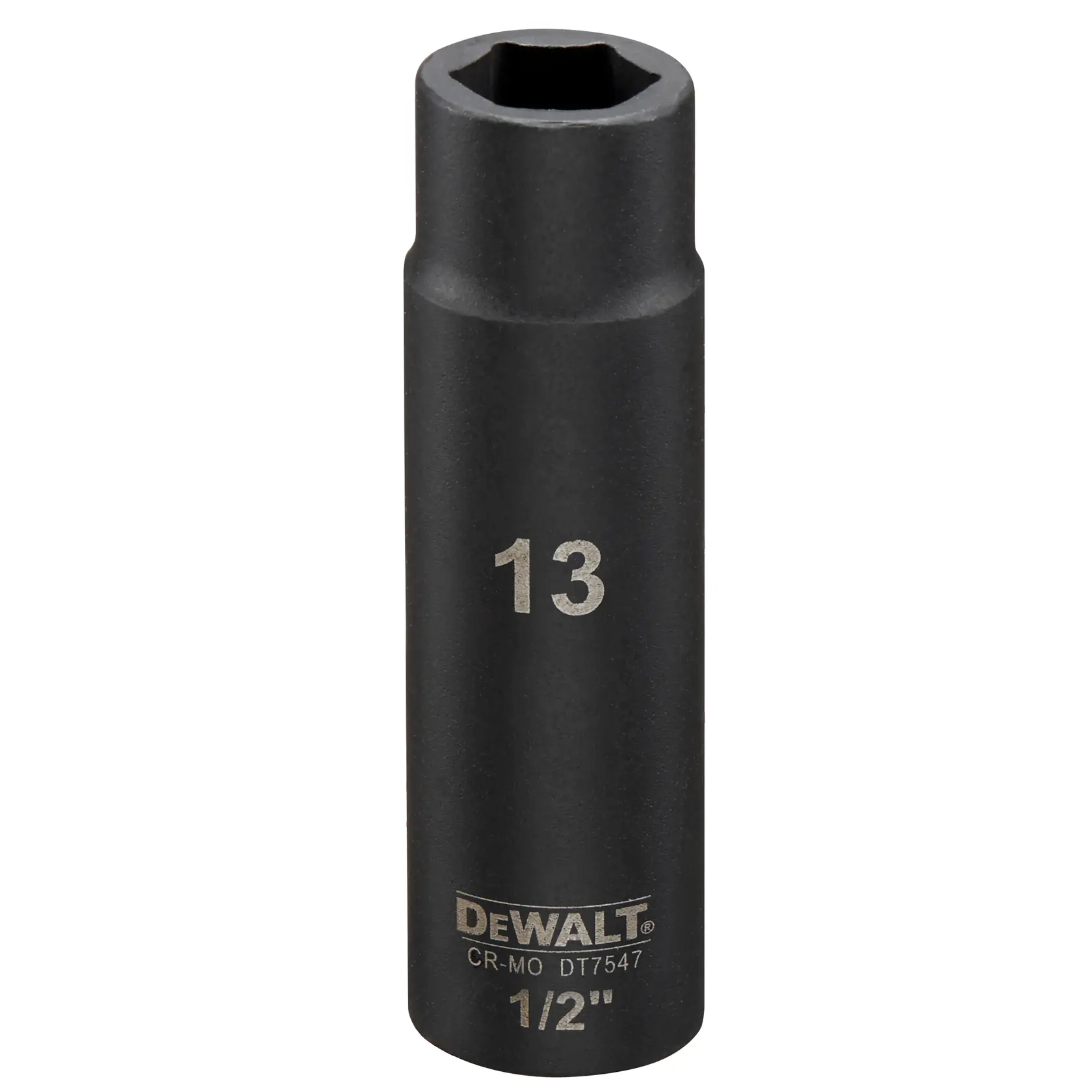 Douille à choc DEWALT DT7547 13mm, entraînement 1/2 pouce, finition noire.
