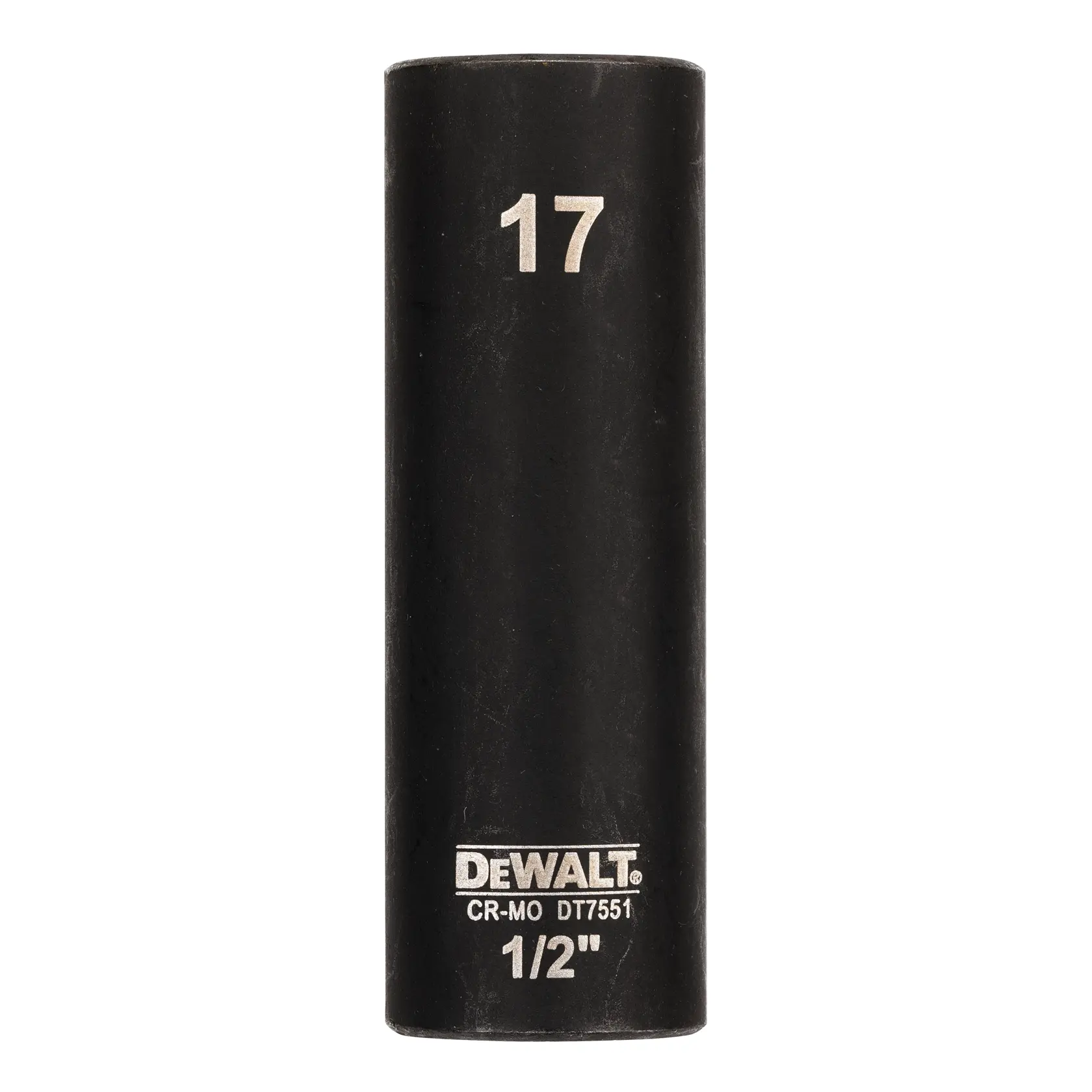 Douille à choc profonde DEWALT DT7551 17 mm, noire, taille d’entraînement 1/2 pouce.
