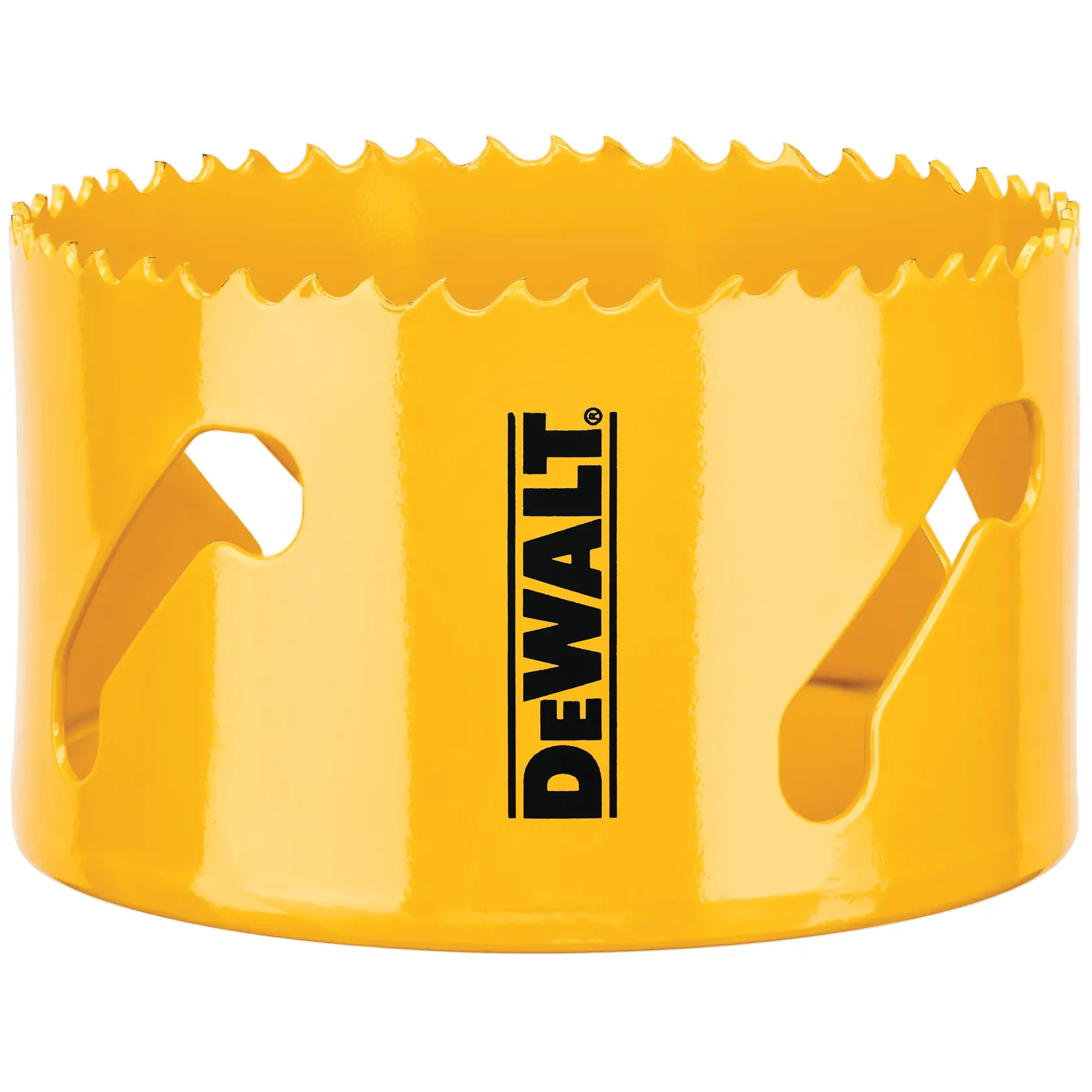 Scie-cloche DEWALT jaune, photographie. Réf : DT90334, DT90334-QZ.