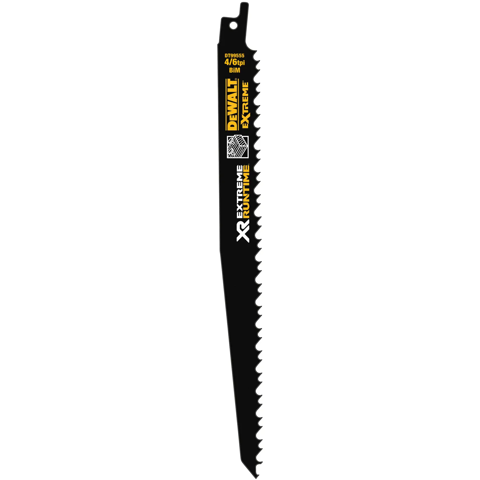 Graphique montrant la marque DEWALT XTREME Sub-Compact Series avec le slogan 'Compact et performance garantie' sur un fond jaune.