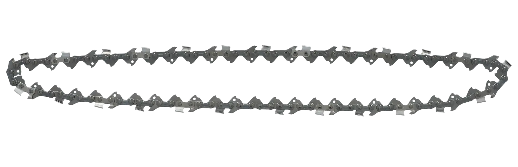 DEWALT Kettensägekette, oval, mit scharfen Metallzähnen zum Schneiden von Holz.